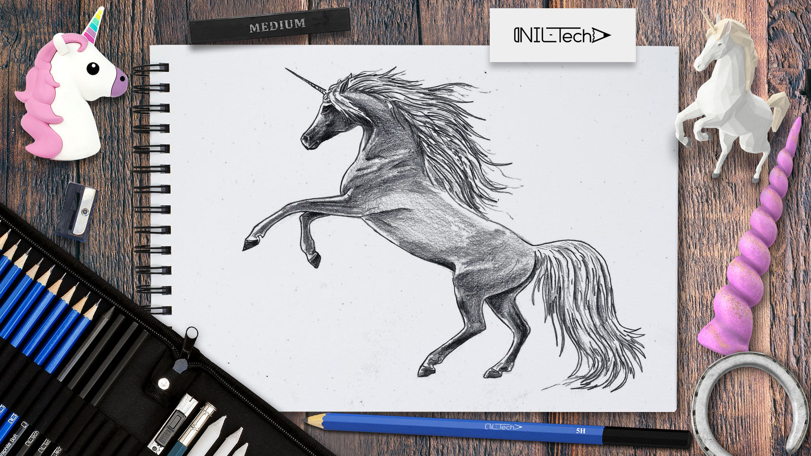 How to Draw a Unicorn Tutorial Video and Unicorn Drawing Coloring Page